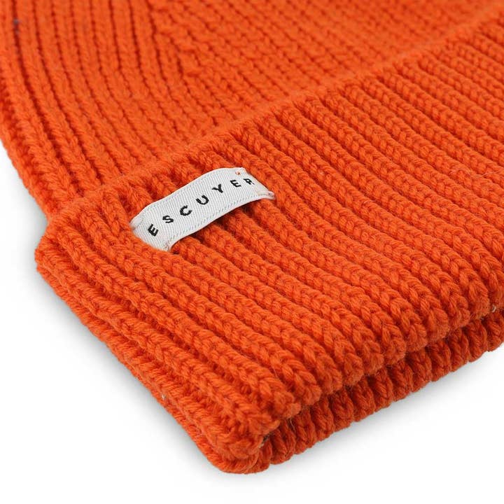 ESCUYER – Großhandel Beanie – Damen – Gerippte Merino-Mütze/Bold Orange1