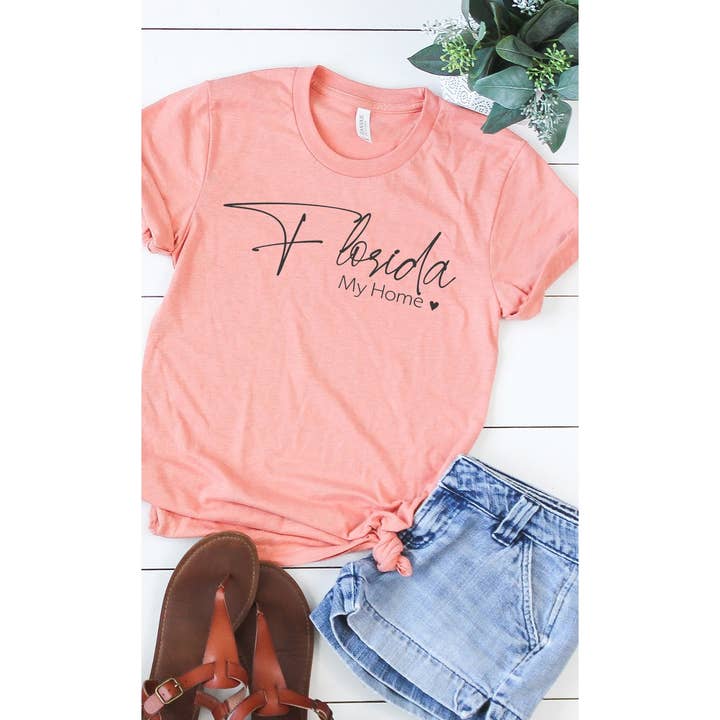 Florida my home graphic tee for wholesale by Kissed Apparel