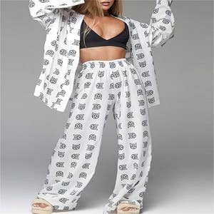 Wholesale Wholesale Pajama Sets Sleepwear Women silk Printed