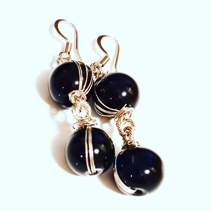 Double Drop Black Onyx Earrings for wholesale by Design Your Own Jewelry W O R K S H O P