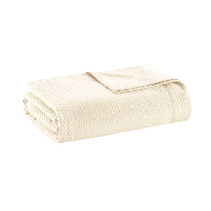 Olliix - Wholesale Bedding Blanket - All-Season Egyptian Cotton Woven Bedding Blanket, Ivory