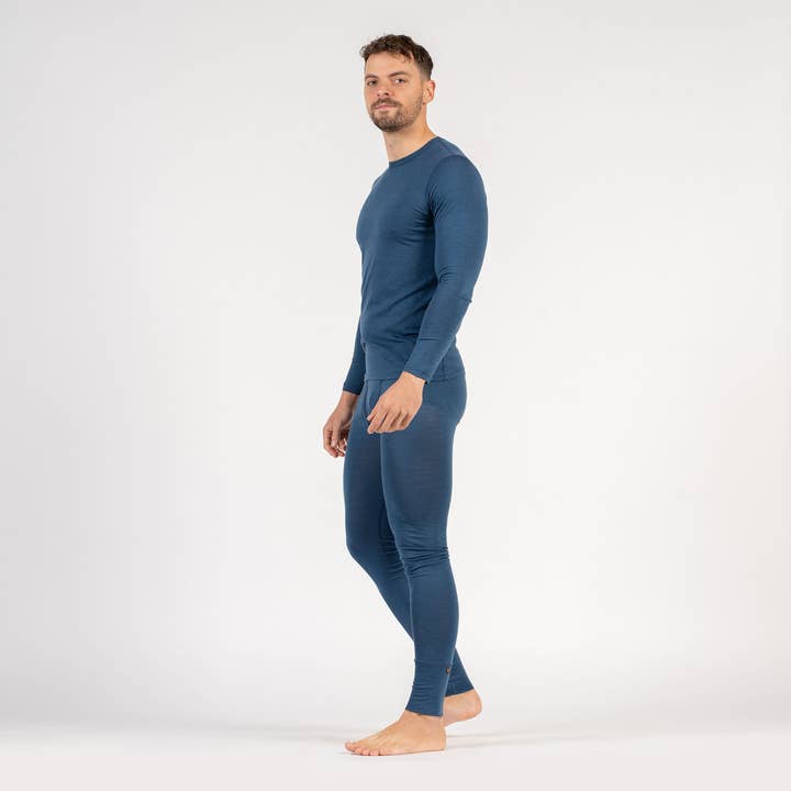 Men's Merino Wool Base Layer Set Denim for wholesale by menique