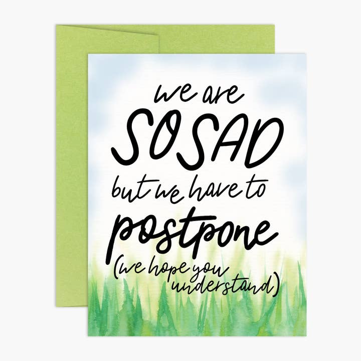 Event Postponement/Cancellation Card for wholesale by Palmer Street Press