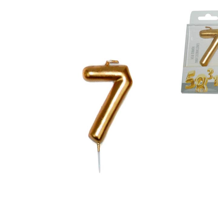 VELA DORADA ANIVERSARIO -7- para venta al por mayor de Aktual / Dekora Import S.A