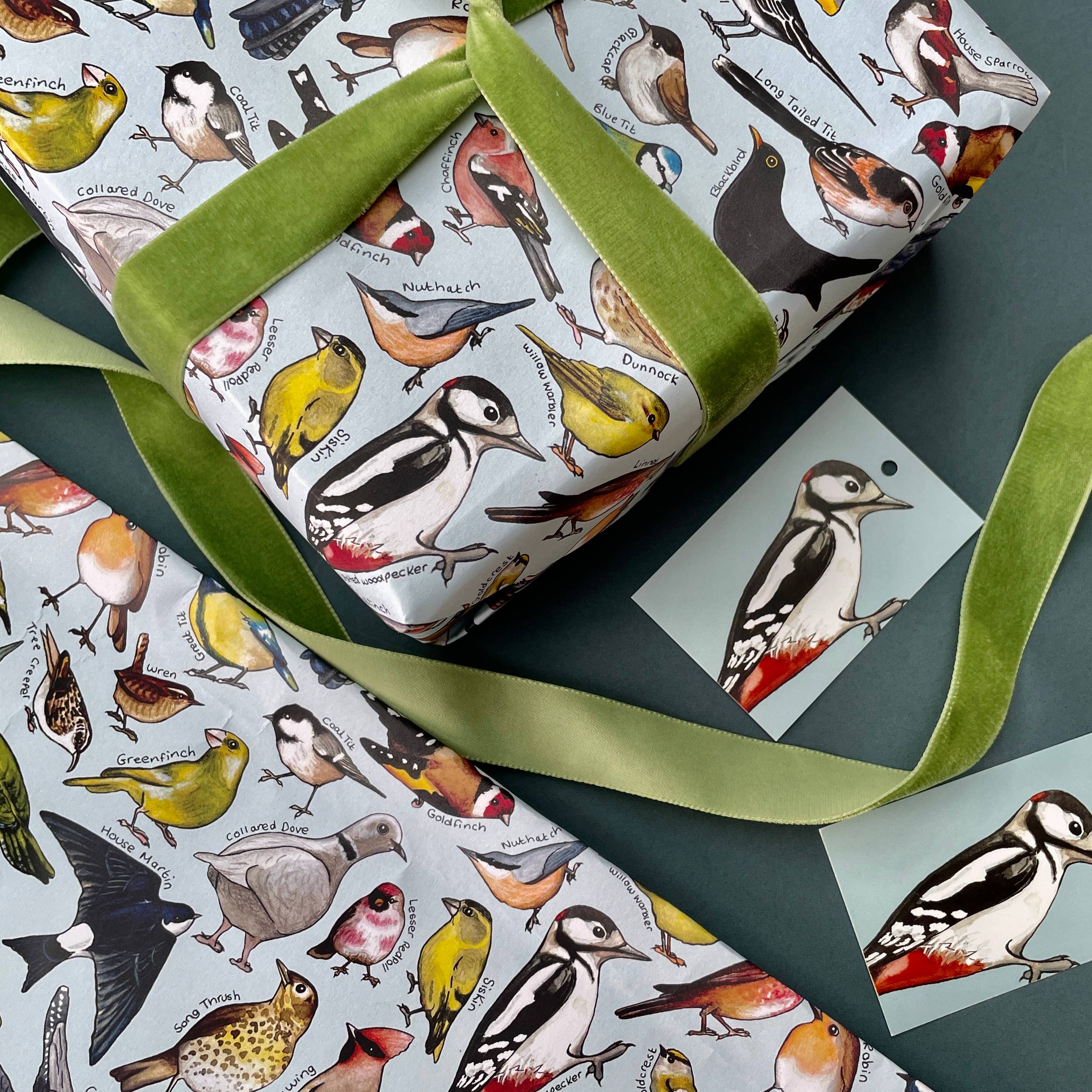 Alexia Claire Ltd - Wholesale Flat Wrap - Garden Birds of Britain wrapping paper Sheets4