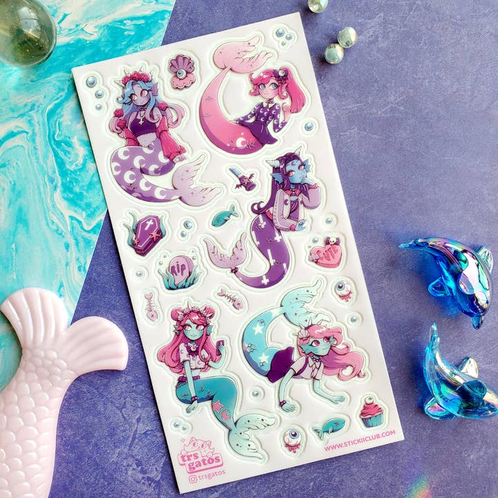 STICKII - Wholesale Sticker - Mermaid Goth Sticker Sheet