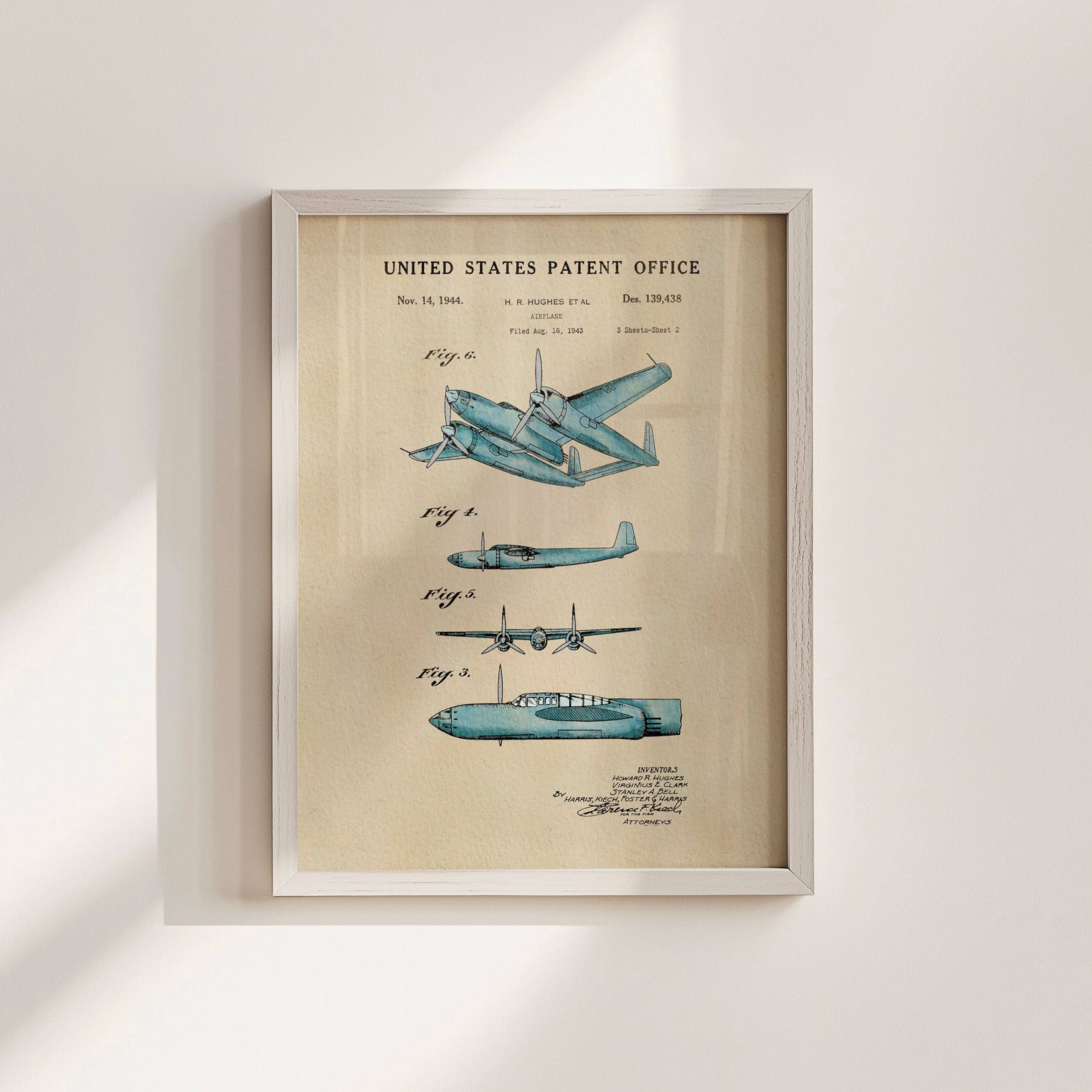Timeless Patents - Wholesale Art Print - Blue Airplane4