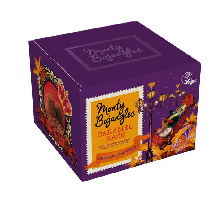 Monty Bojangles – wholesale Chocolate-covered sweets – Monty Bojangles Vegan Caramel Haze Cocoa Dusted Truffles1