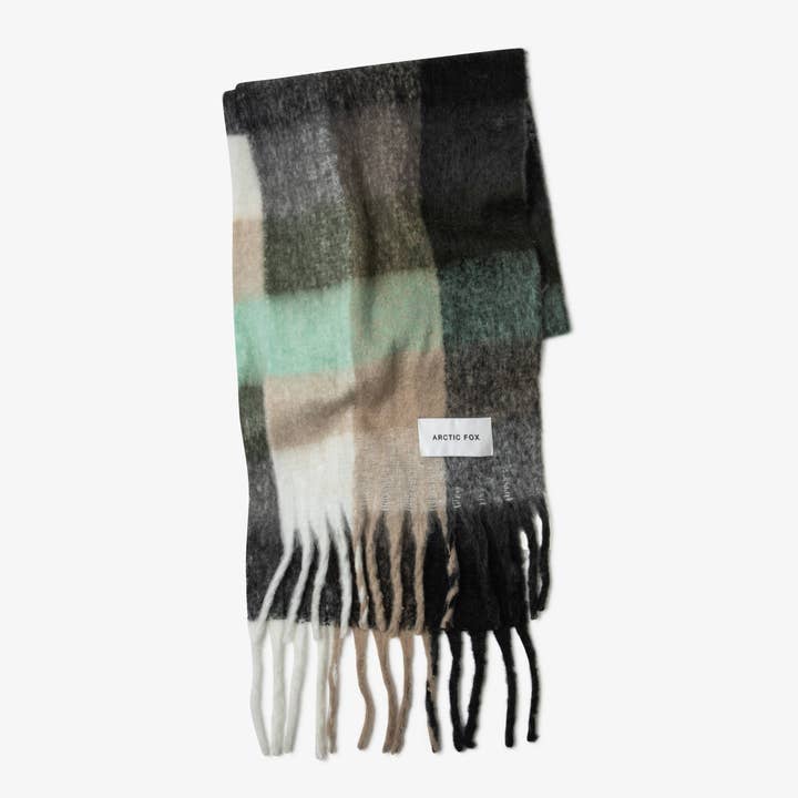 Arctic Fox & Co. - North America - Wholesale Scarf - Women's - The Reykjavik Scarf - 100% Recycled - Black Check1