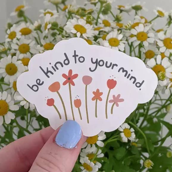 Be Kind To Your Mind - Vinyl Stickers for wholesale by Just Peachy Press