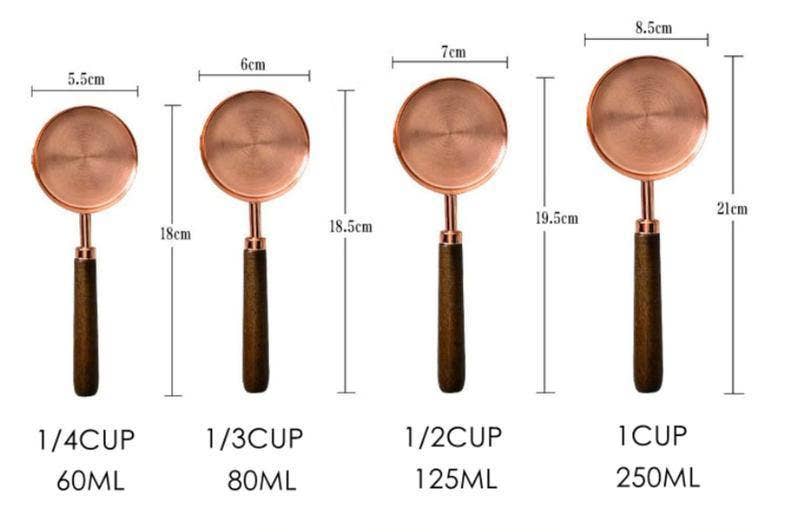 Homerely (We Cover All Import Duties) - Wholesale Measuring Cup - Rose Gold Stainless Steel Measuring Cups Set1