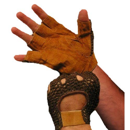 Weightlifting Gloves Mesh Back Leather Padded for wholesale by WholesaleSmartbuyCom