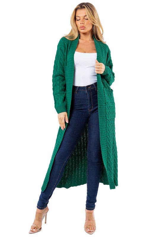 OLIVE WOMEN FASHION LONG MAXI SWEATER CARDIGAN for wholesale on Faire4