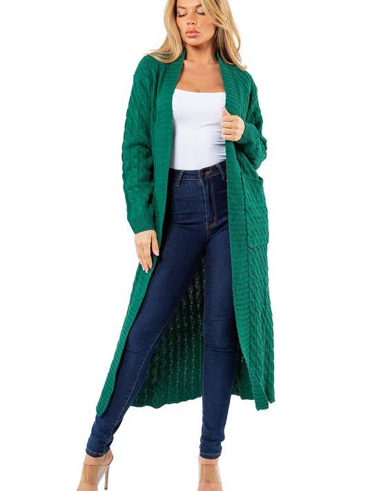 OLIVE WOMEN FASHION LONG MAXI SWEATER CARDIGAN for wholesale on Faire4