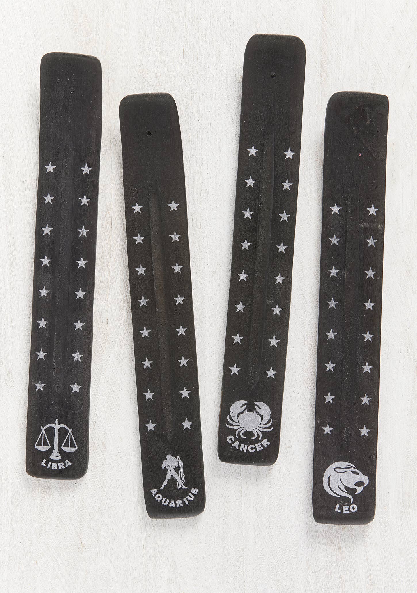 Namaste – wholesale Incense holder – Zodiac Incense Holder, Silver On Black1