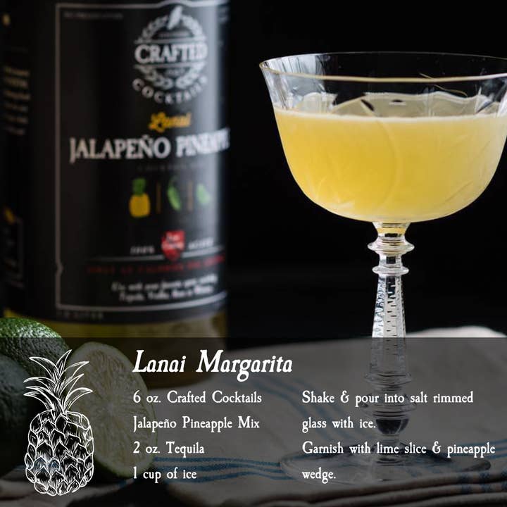 Crafted Cocktails - Wholesale Cocktail Mix/Syrup - Jalapeño Pineapple Nonalcoholic Cocktail Mixer