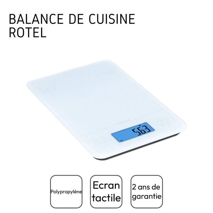 Zenker - Wholesale Kitchen Appliance - White electronic kitchen scale with touch screen Rotel3