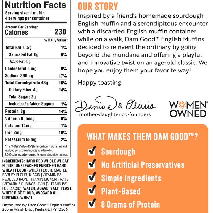 Dam GoodĀ® English Muffins - Wholesale Bread/Tortilla - 'Whole Wheat' Sourdough English Muffins7