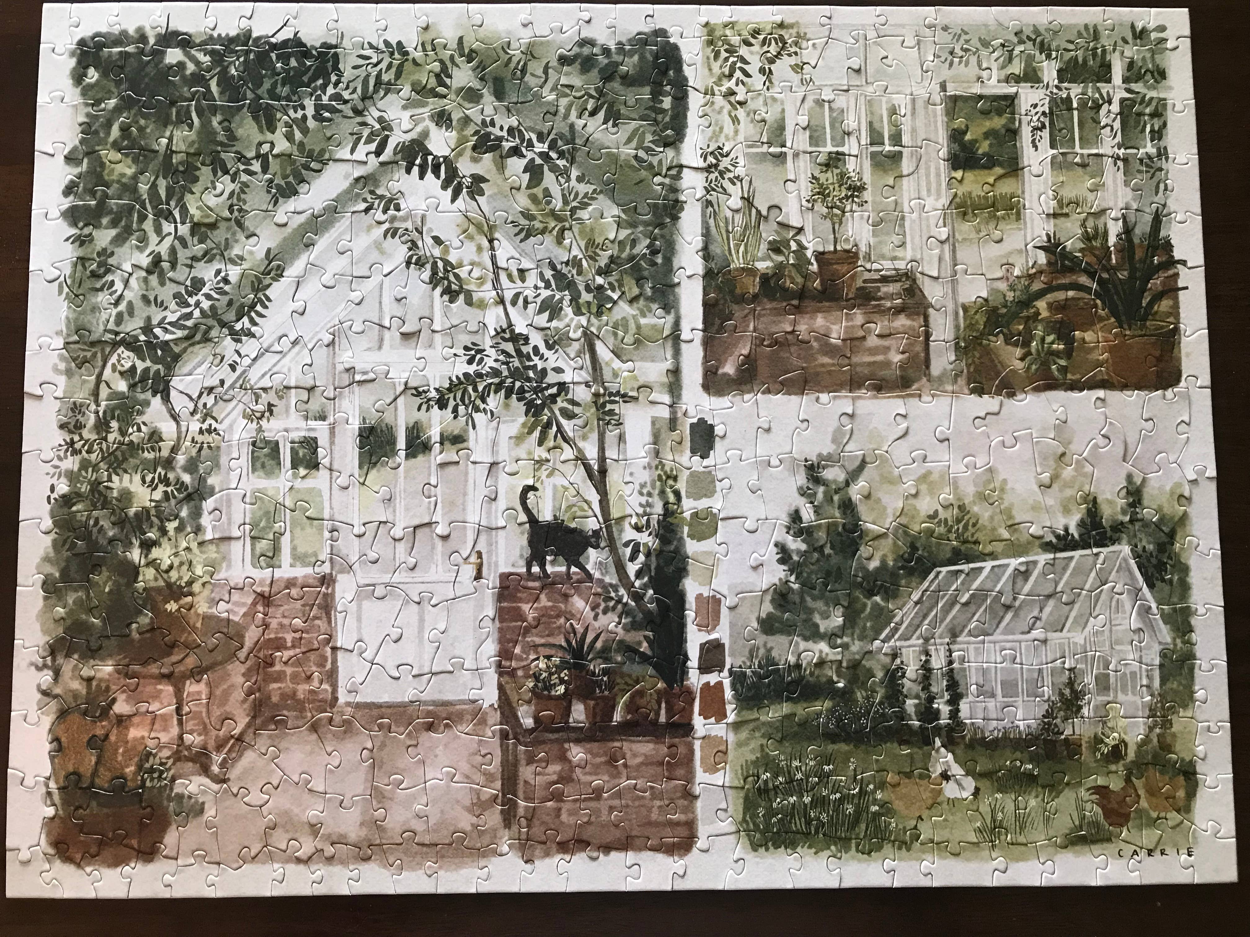 Frondescence Puzzle Co. - Wholesale Puzzle - Adult - Hawthorn Abbey -1- Secluded Glasshouse | 380 Piece Puzzle1