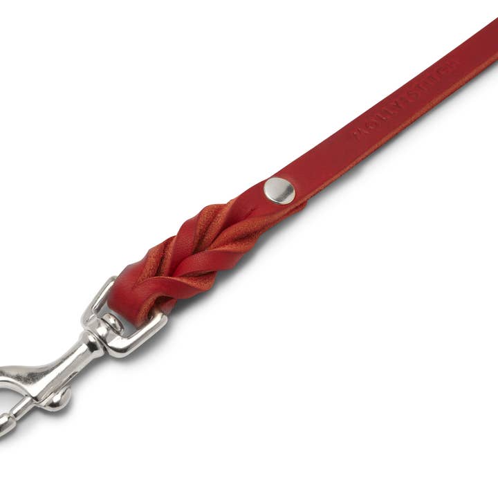Butter Leather City Dog Leash - Chili Red for wholesale by Molly and Stitch