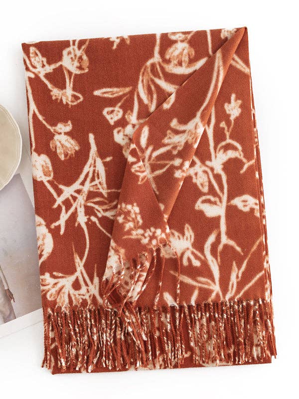 StyleGalX - Vente Écharpe – femme - Châle et écharpe à pompons imprimés de couleur contrastante1