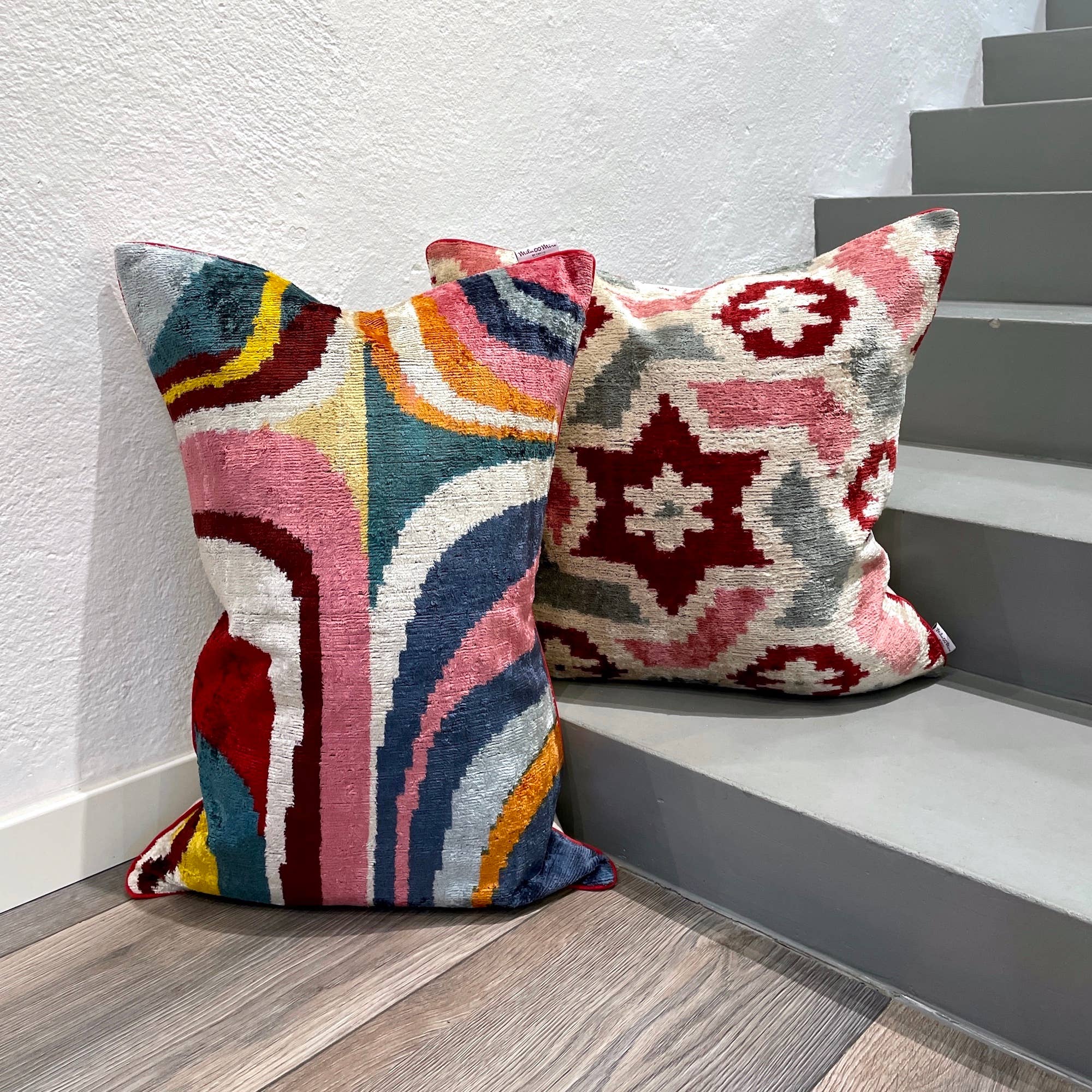 Mila∞Miro by Emelie - Wholesale Throw Pillow Cover - Velvet Ikat Cushion Picasso | Velvet Ikat Pillow Cover9