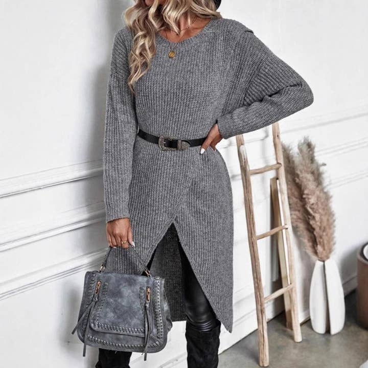 Masyal - Wholesale Dress - Women's - Women's Autumn Knitted Long Loose Suspender Dress3