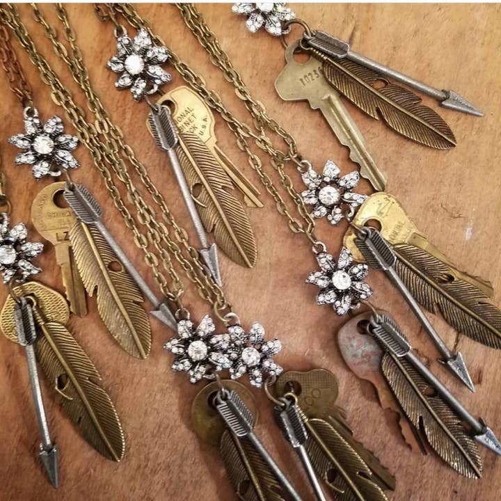 Glam Western Necklace-Western/Boho/ Steampunk for wholesale by Savannah Hoffman Designs Artisian Jewelry