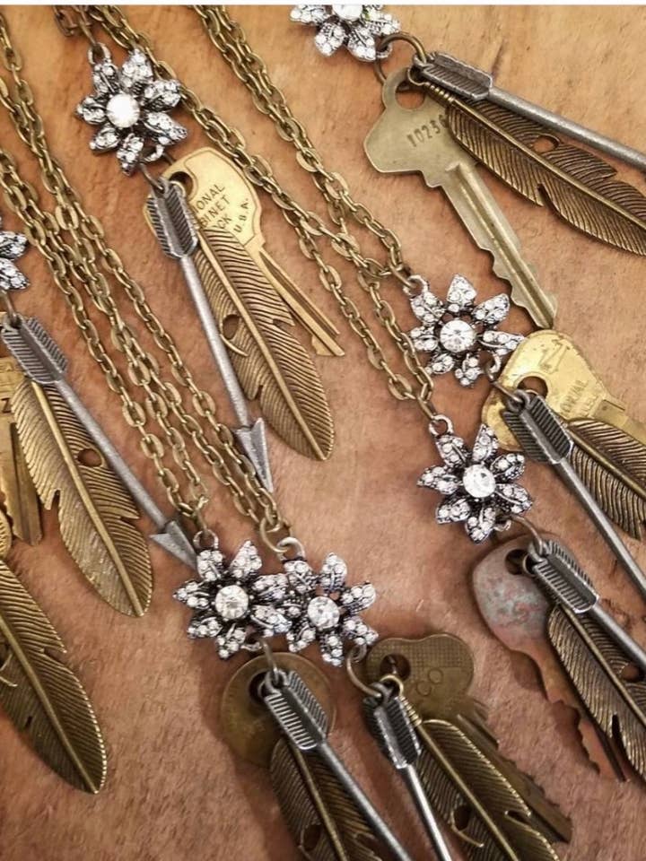 Glam Western Necklace-Western/Boho/ Steampunk for wholesale by Savannah Hoffman Designs Artisan Jewelry