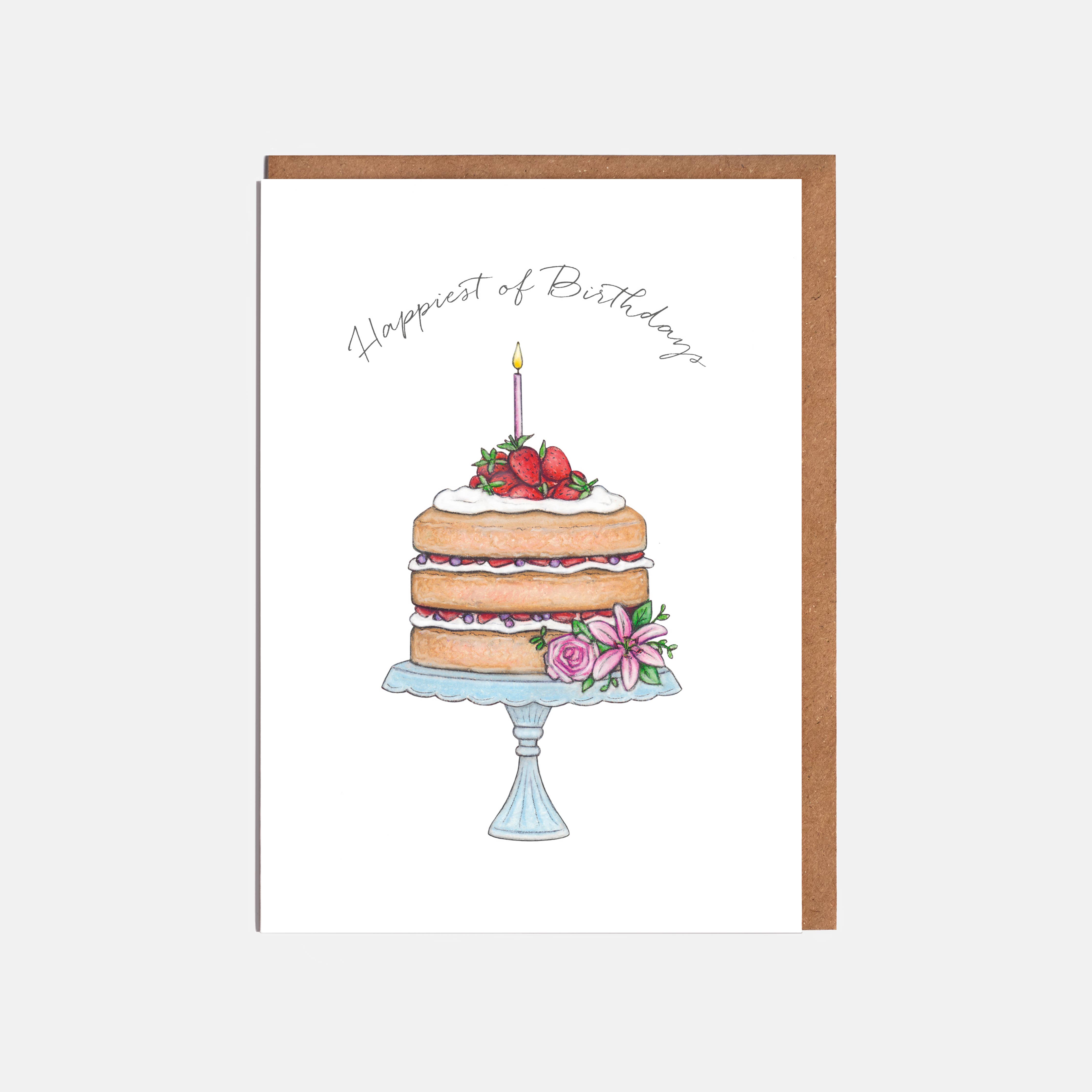 Lottie Murphy - Wholesale Birthday Card - Sponge Cake Birthday Card - 'Happiest of Birthdays'0