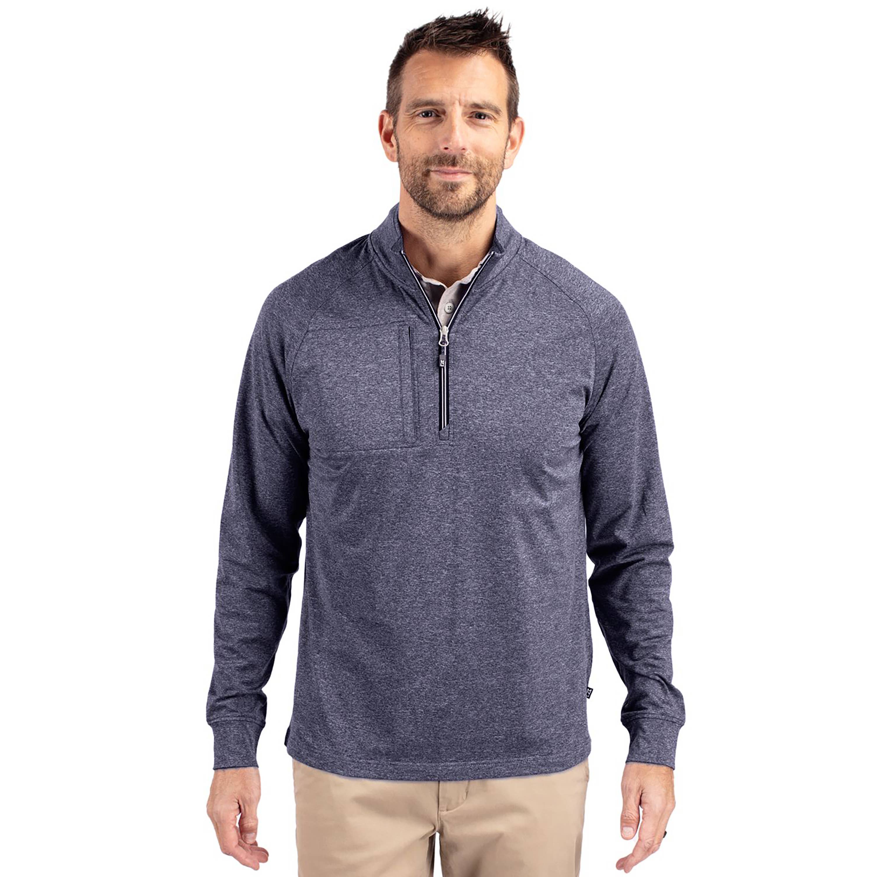 Cutter & Buck - Wholesale Sweatshirt - Men's - Cutter & Buck Adapt Eco Knit Heather Mens 1/4 Zip Pullover6