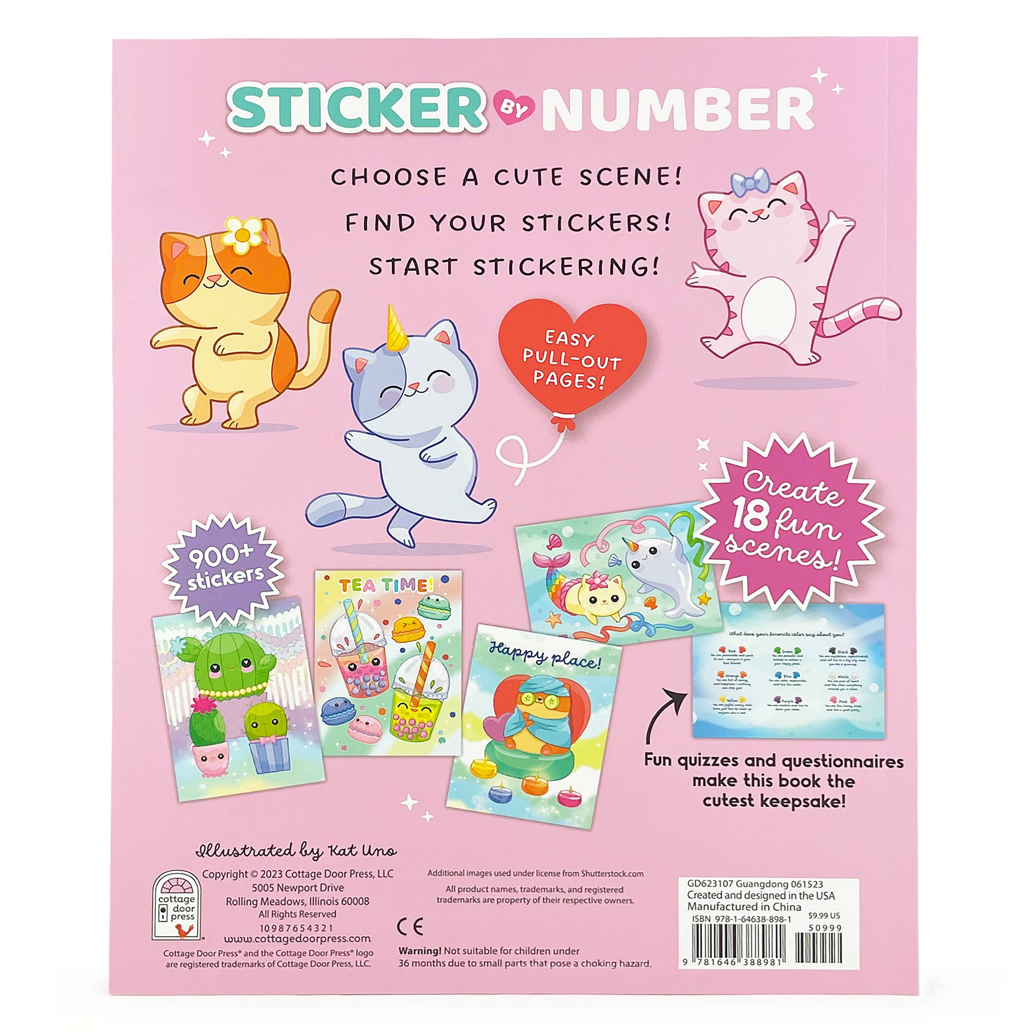 Cottage Door Press - Wholesale Sticker - Kids & Baby - Too Cute! Sticker by Number Activity Book1