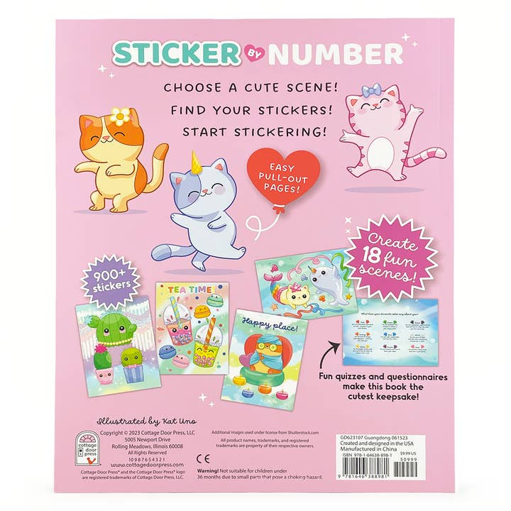 Cottage Door Press - Wholesale Sticker - Kids & Baby - Too Cute! Sticker by Number Activity Book1