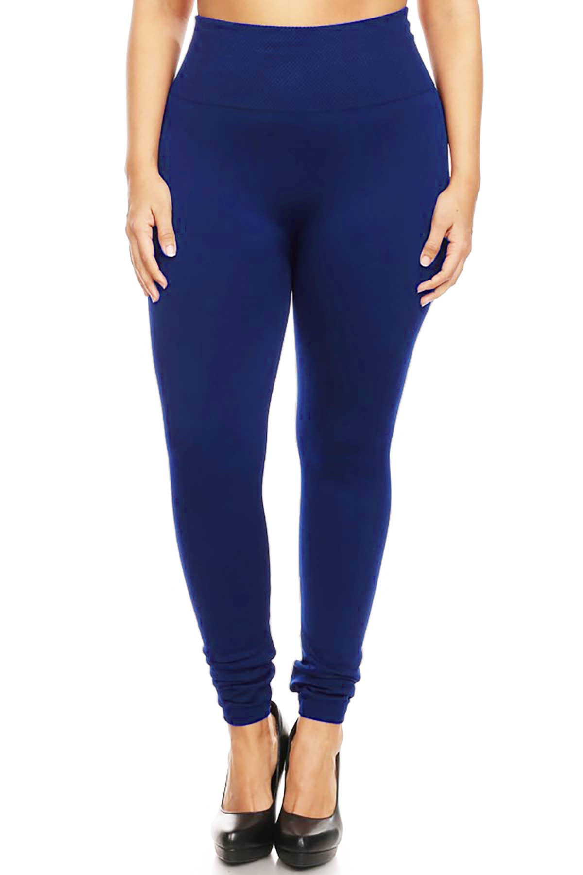 MOA COLLECTION - Wholesale Fashion Leggings - Women's - Women's Plus Size Banded Waist Leggings with Fleece Lining3