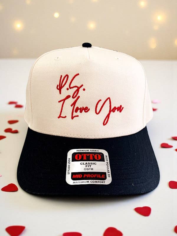 P.S. I Love You Embroidered Hat for wholesale by Nash Grey