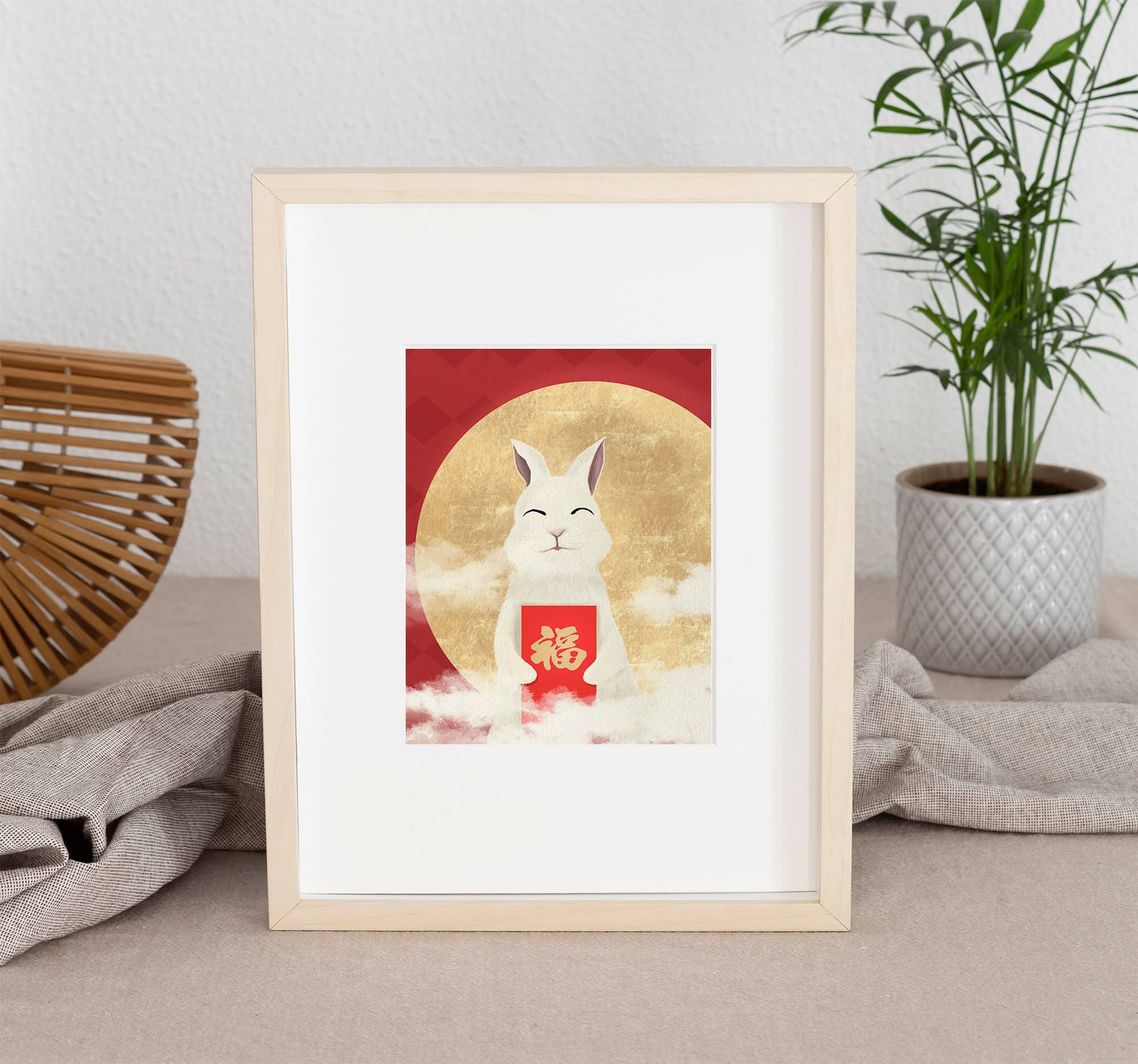 Pawssionate Art - Wholesale Art Print - Lucky Rabbit Art Print, Lunar New Year 2023, Cute Wall Art2