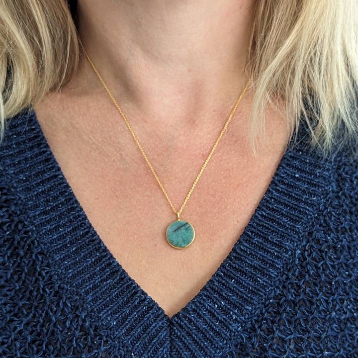 The Circle Emerald Necklace for wholesale by Lapis London
