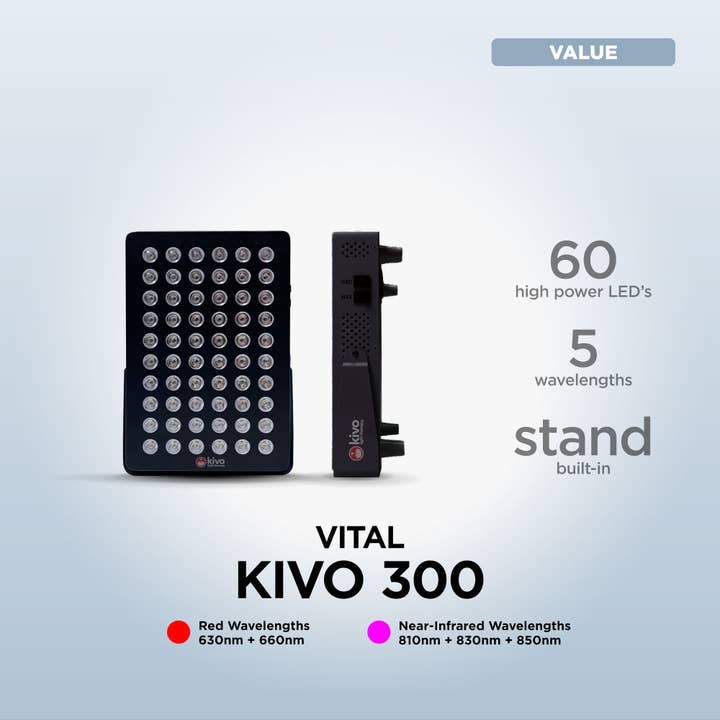 Kivo Vital 300 : Panneau de thérapie par lumière rouge portable et compact pour la vente par Kivo Red Light Therapy