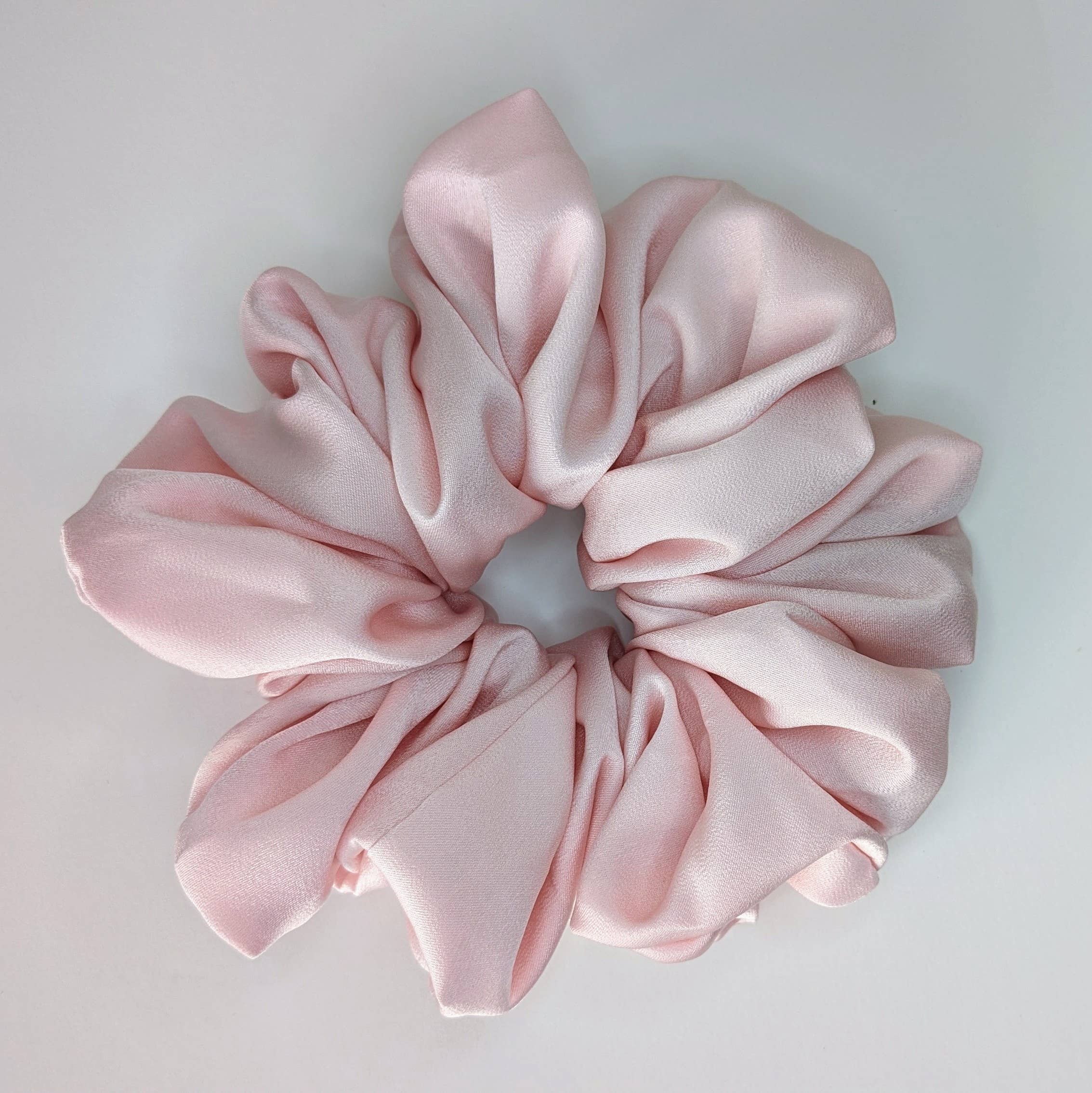 Janzy - Wholesale Scrunchie - Women's - Love Letter Pink Silk Oversized Scrunchie1