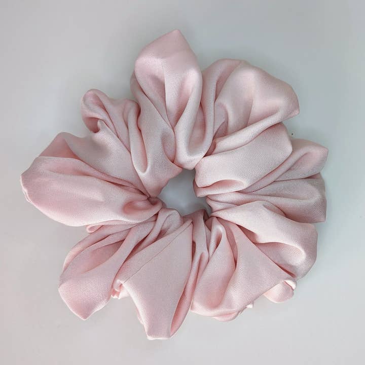 Janzy - Wholesale Scrunchie - Women's - Love Letter Pink Silk Oversized Scrunchie1