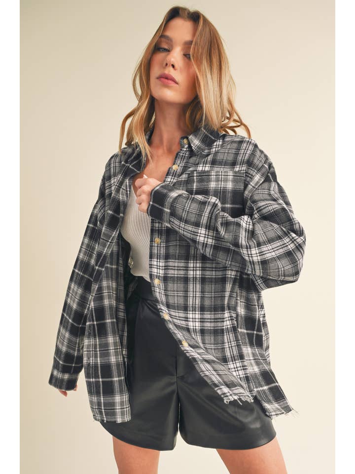 AEMI + CO - Wholesale Button Down Shirt - Women's - 845AN Noelle Flannel Shirt 1
