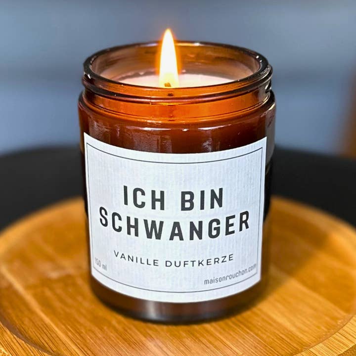 Doftljus 'Jag är gravid' med vaniljdoft för wholesale av Maison Rouchon