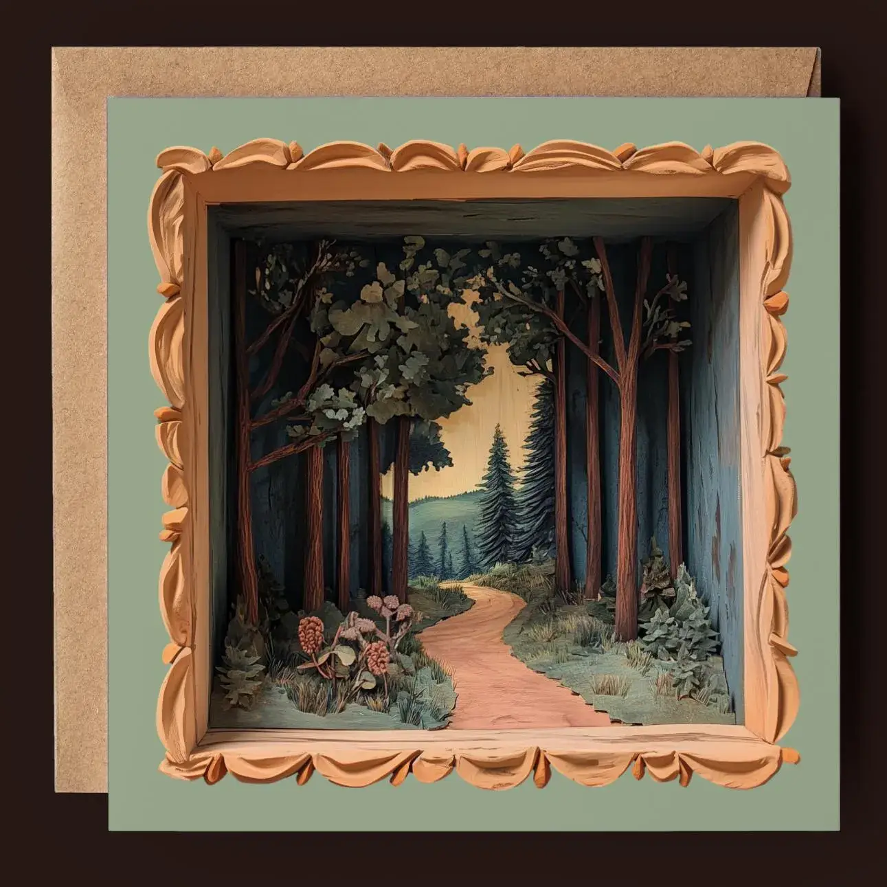 Good Post Day - Wholesale Everyday Greeting Card - Forest Path 2D Printed Shadow Box Card1