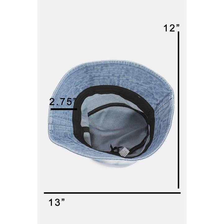 Collections by Fame Accessories - Wholesale Bucket Hat - Women's - Two Tone Denim Bucket Hat4