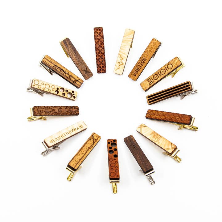 Wood Leon – wholesale Slipsklämma - Herr – Trä Tie Clip - Mountain5