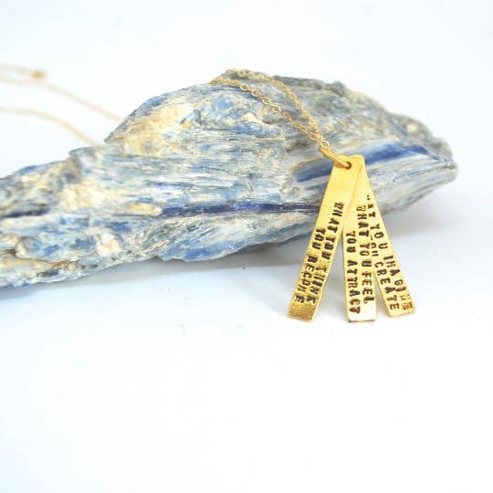 Chocolate and Steel - Wholesale Pendant/Charm Necklace - What you think you become, what you feel you attract, what you imagine you create  -Buddha Quote Necklace1