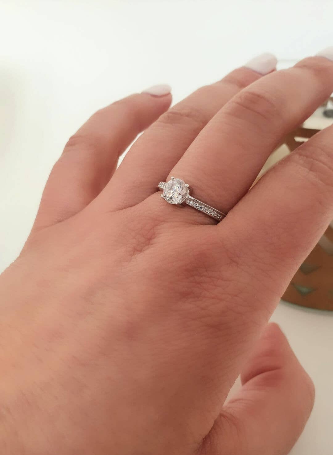 SIUKA - Wholesale Single Stone/Solitaire Ring - Rhodium-plated 925/1000 silver “Solitaire” ring1