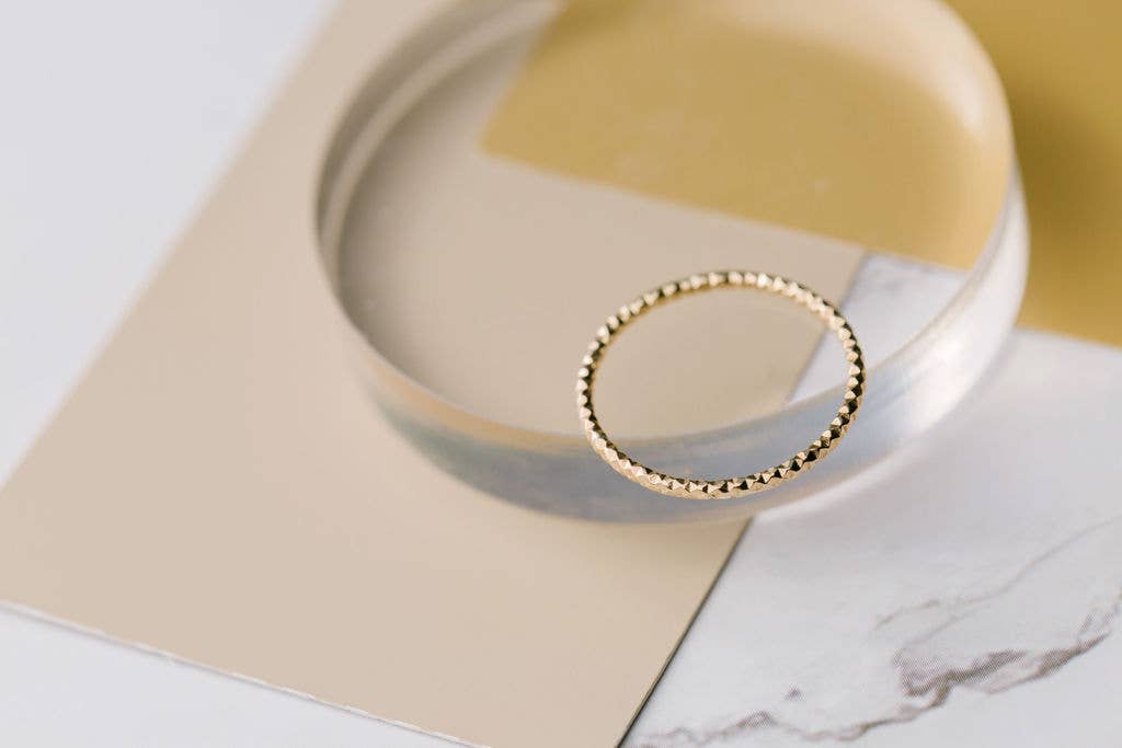 The Land of Salt - Wholesale Band/Stacked Ring - Sparkle Stacking Ring in Gold