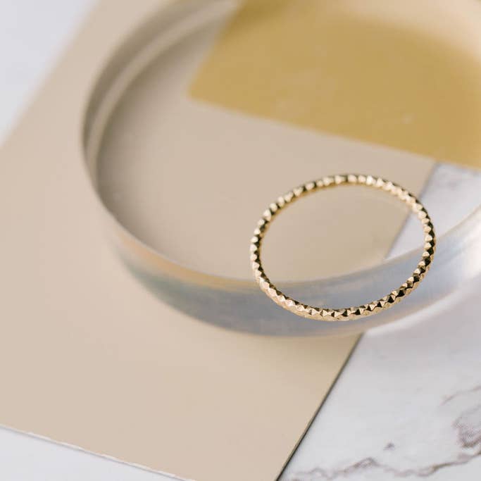 The Land of Salt - Wholesale Band/Stacked Ring - Sparkle Stacking Ring in Gold