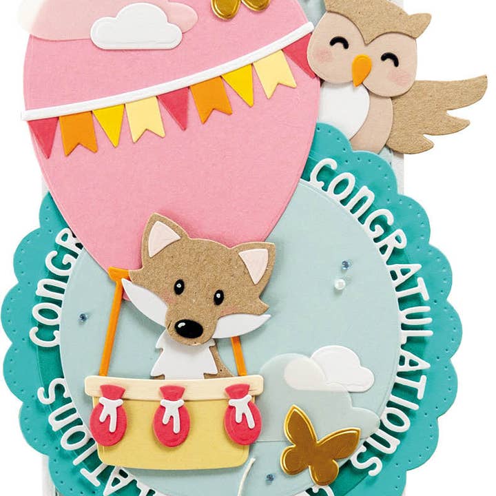 Ecstasy Crafts Distributing - Wholesale Craft Supplies - Marianne Design Craftables Die - Congratulations Circle By Marleen1